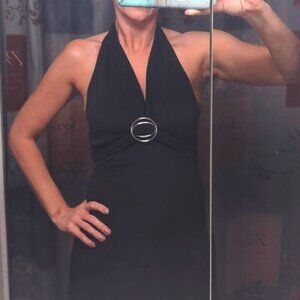 Black Vintage Halter V Neck Dress, by Speechless